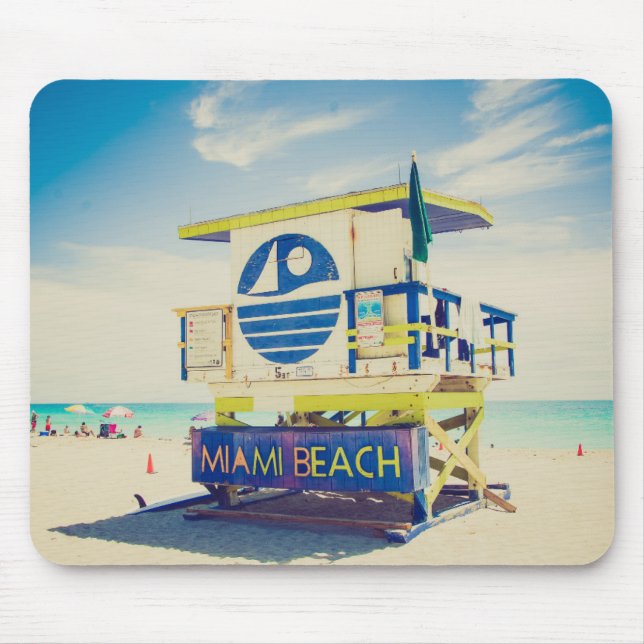 Lifeguard Tower | South Beach, Miami, Fl Mouse Mat (Front)