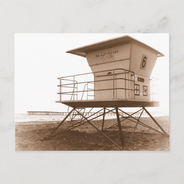 Lifeguard Tower Ventura Beach Postcard (Front)