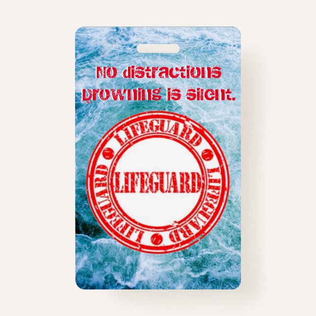 Lifeguard/Water Watcher Badge ID Badge (Front)