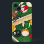 Lifelike Billiards Table with Balls and Chalk iPhone 13 Case<br><div class="desc">Rack 'em up with this spectacular painting of a billiards table by Jennifer Goldberger. The balls look new, the felt looks immaculate, and the chalk has already been applied to the cue sticks. Hang this in your home, or gift it to a friend or loved one who enjoys a game...</div>