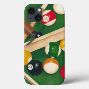 Lifelike Billiards Table with Balls and Chalk iPhone 13 Case