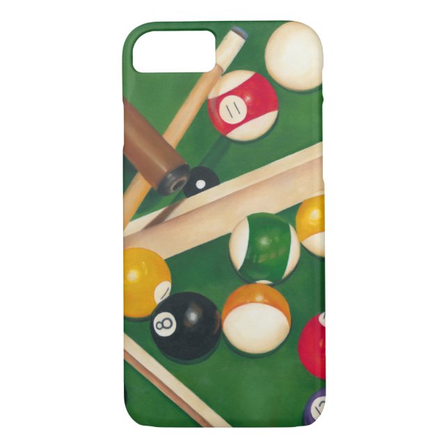 Lifelike Billiards Table with Balls and Chalk Case-Mate iPhone Case (Back)