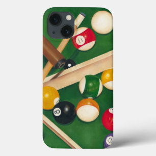 Lifelike Billiards Table with Balls and Chalk iPhone 13 Case