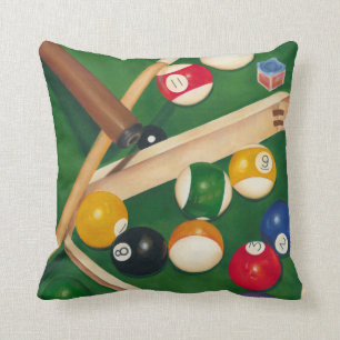 Lifelike Billiards Table with Balls and Chalk Cushion