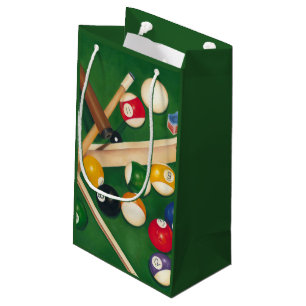 Lifelike Billiards Table with Balls and Chalk Small Gift Bag