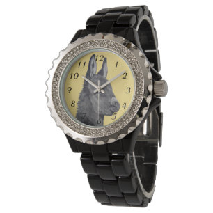 lifelike drawing of cute donkey watch