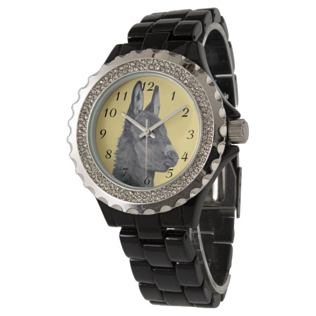 lifelike drawing of cute donkey watch (Angled)