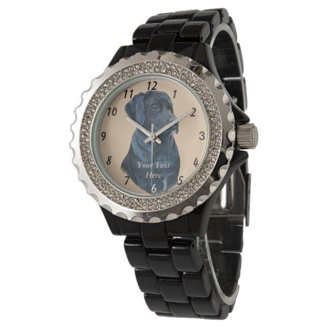 lifelike portrait picture of black labrador dog watch (Angled)