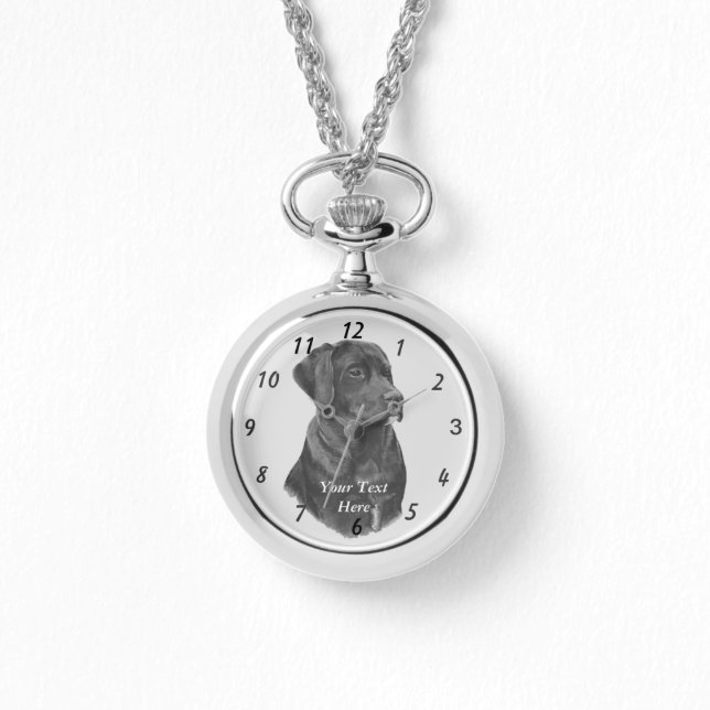 lifelike portrait picture of black labrador dog watch (Front)