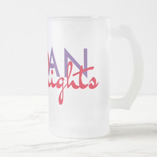 Lifeline to Human Rights Frosted Glass Beer Mug (Right)