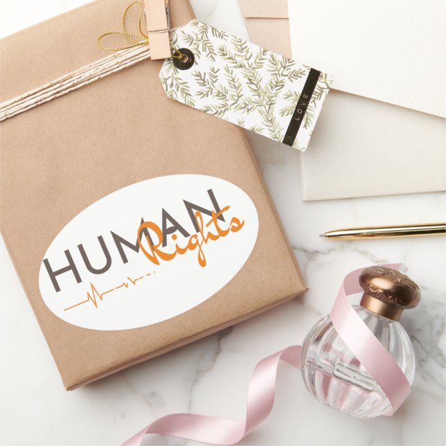 Lifeline to Human Rights Oval Sticker (Gifting)