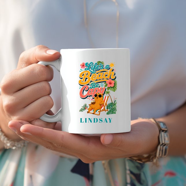 Life's a Beach Be Capy — Tropical Capybara Coffee Mug (Life's a Beach Be Capy — Tropical Capybara Coffee Mug)