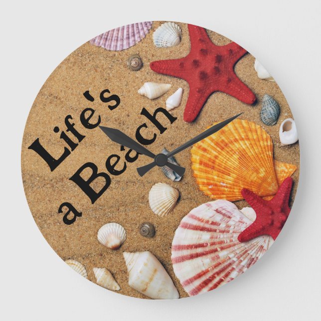 "Life's a Beach" Beach Wall Clock  (Front)