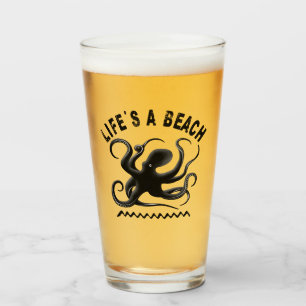 Life's a Beach - Funny Summer Quote Design Glass