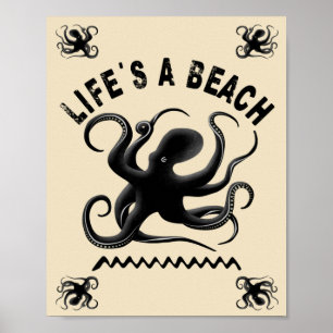 Life's a Beach - Funny Summer Quote Design Poster