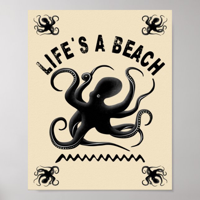 Life's a Beach - Funny Summer Quote Design Poster (Front)