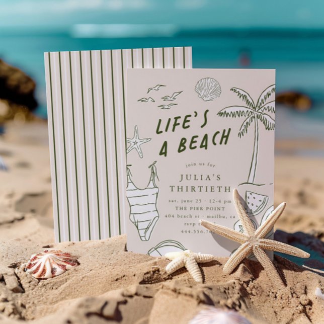 Life's a Beach Girls 30th Summer Birthday Invitation (Creator Uploaded)