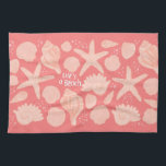 Life's A Beach Pink Seashells on Pink Tea Towel<br><div class="desc">Decorate your kitchen with this seashells dish towel. Makes a great housewarming or wedding gift! 
You can customise it and add text too.
Check my shop for lots more colours and patterns!</div>