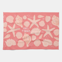 Life's A Beach Pink Seashells on Pink