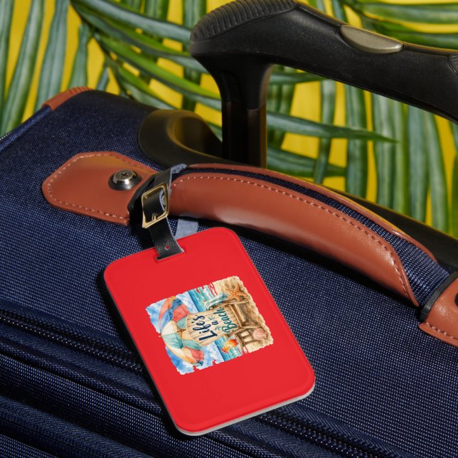 "Life's A Beach" Summer Luggage Tag (Front Insitu 1)