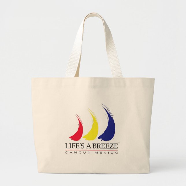 LIfe's a Breeze®_Paint-The-Wind_Cancun Large Tote Bag (Front)