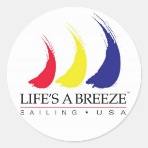 Life's a Breeze®_Paint-The-Wind_Sailing USA Classic Round Sticker