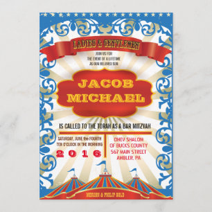 LIFE'S A CIRCUS Bat Bar Mitzvah Invitation