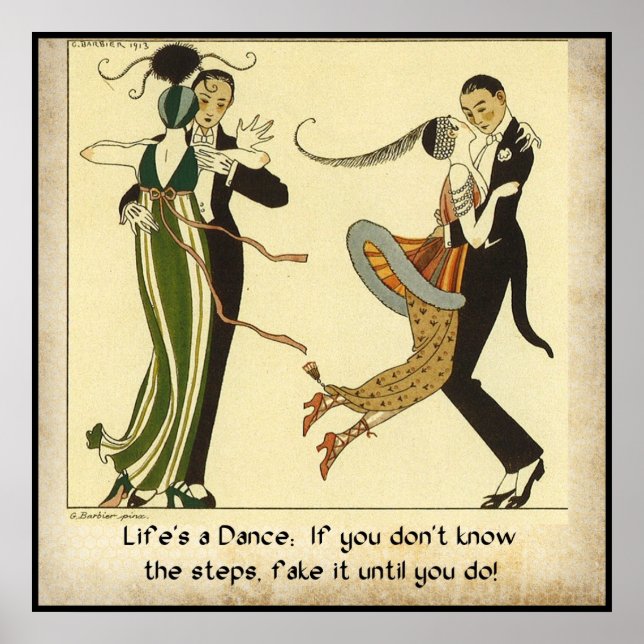 Life's a Dance:  Vintage Fashion Poster (Front)