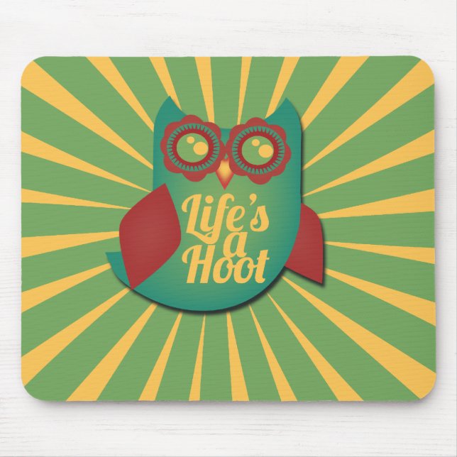 Life's a Hoot owl Mouse Mat (Front)