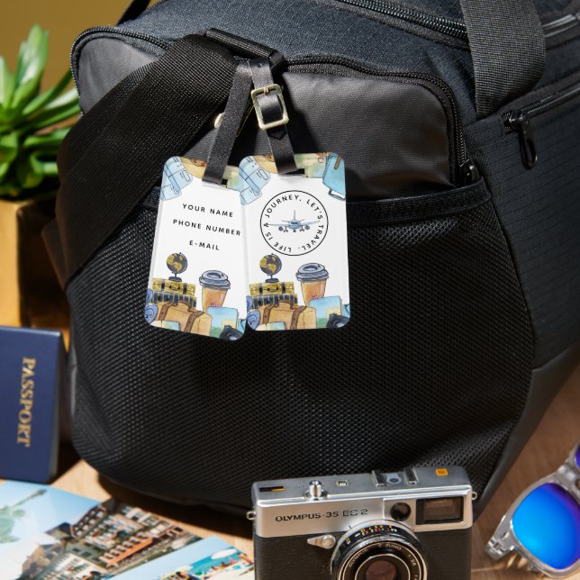 Life's A Journey Acrylic Luggage Tag (Front & Back)