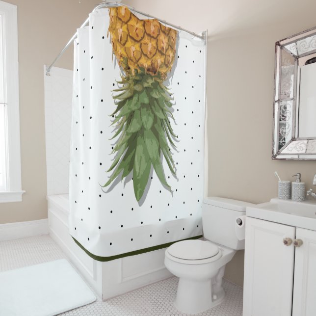 Life's a Pineapple Upside Cake Shower Curtain (In Situ)