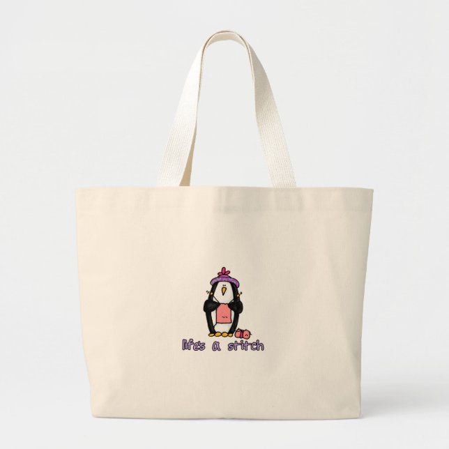 life's a stitch large tote bag (Front)