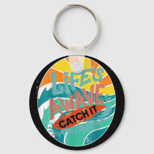 Lifes A Wave Catch It Surf Life Beach Hang Ten Sur Key Ring