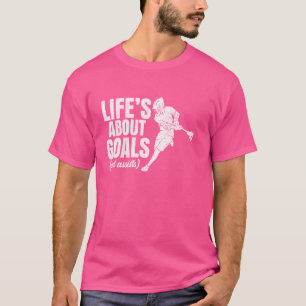 Life's About Goals Lacrosse Player Youth Men Boys T-Shirt