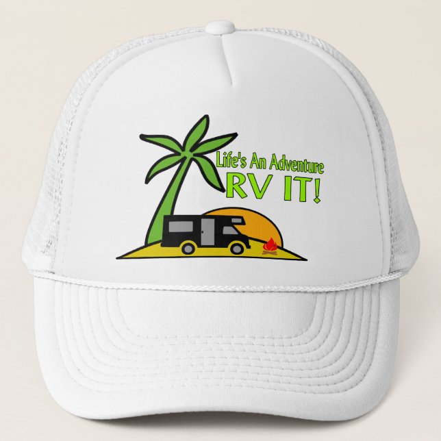 Life's An Adventure So RV It Trucker Hat (Front)