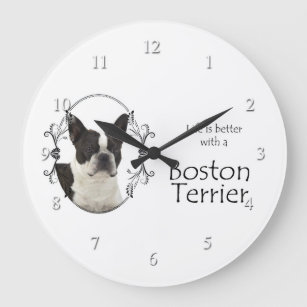 Life's Better Boston Terrier Clock