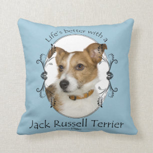 Life's Better Jack Russell Pillow