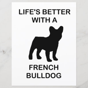lifes better with a french bulldog scrapbook paper