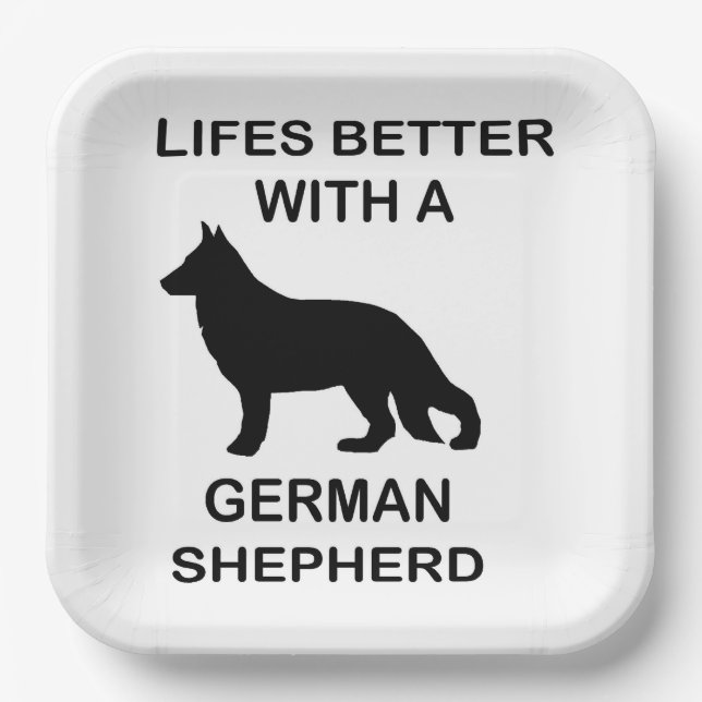 life's better with a german shepherd paper plate (Front)