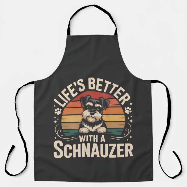 Life's Better With A Schnauzer Apron (Front)