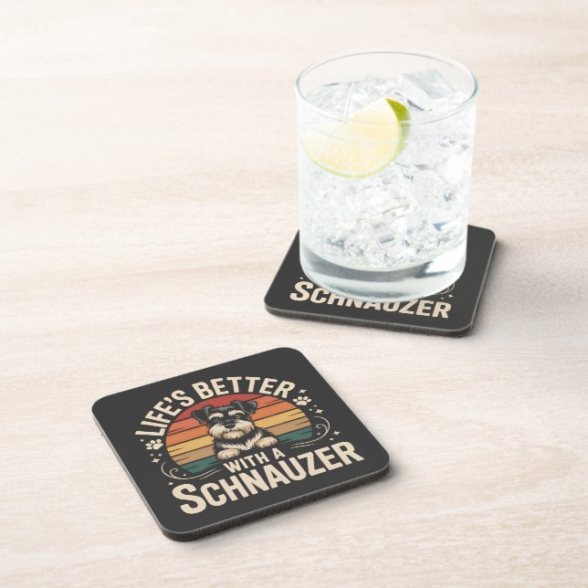 Life's Better With A Schnauzer Coaster (Right Side)