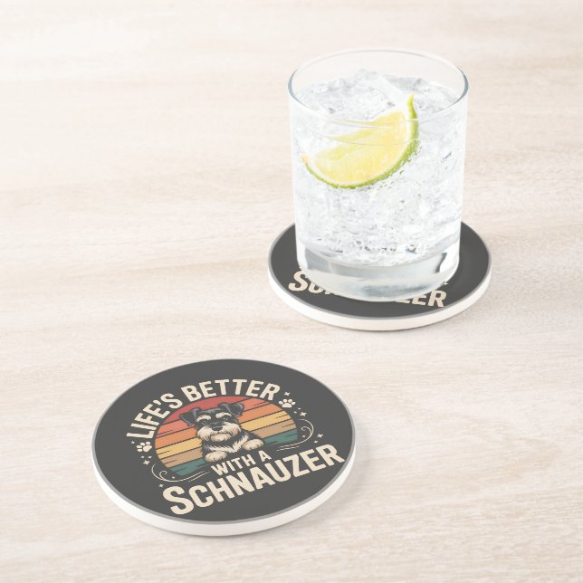 Life's Better With A Schnauzer Coaster (Side)