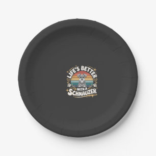 Life's Better With A Schnauzer Dog Vintage Paper Plate