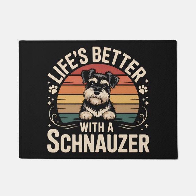 Life's Better With A Schnauzer Doormat (Front)