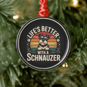 Life's Better With A Schnauzer Metal Tree Decoration