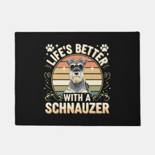 Life's Better With A Schnauzer Retro Dog Lover Doormat