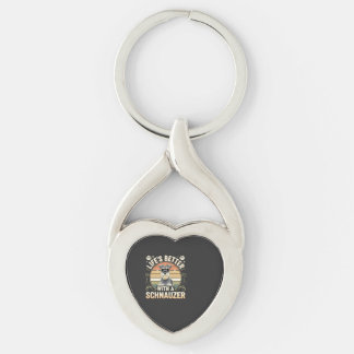 Life's Better With A Schnauzer Retro Dog Lover Key Ring