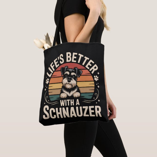 Life's Better With A Schnauzer Tote Bag (Close Up)