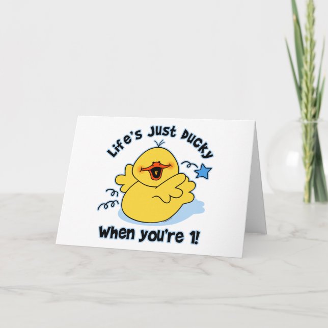 Life's Ducky 1st Birthday Card (Front)