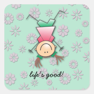 life's good square sticker
